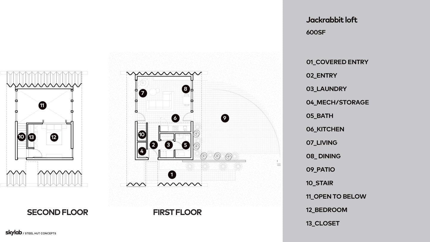 Jackrabbit Loft Steel Hut Layout 3