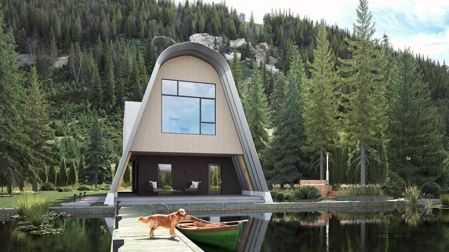 900 sq foot A-Frame exterior 2