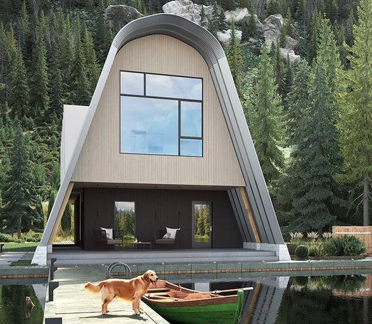 A Frame steel hut exterior