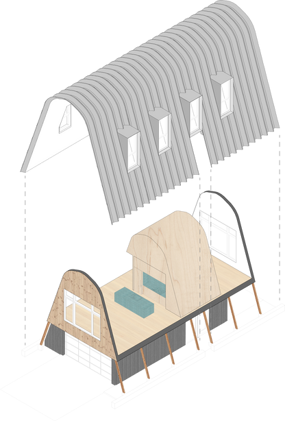 a frame steel hut layout 2